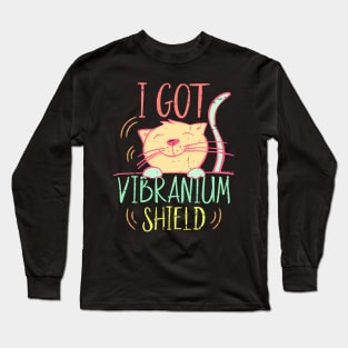 I Got Vibranium Shield Cute Cat Vibrating Long Sleeve T-Shirt